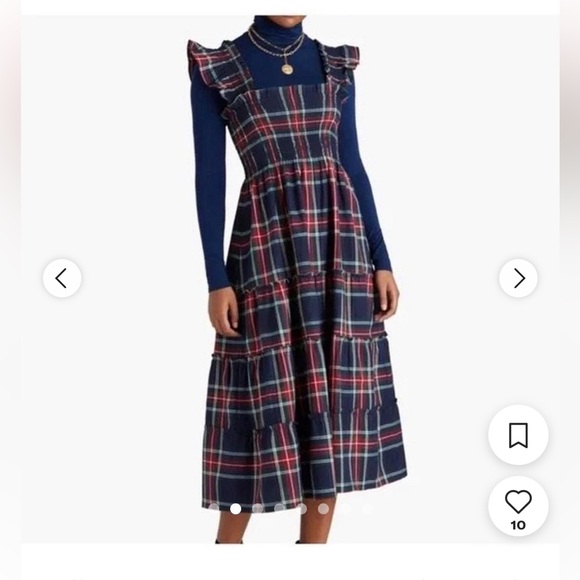 Hill House The Ellie Navy Tartan Plaid Nap Dress - Picture 2 of 7